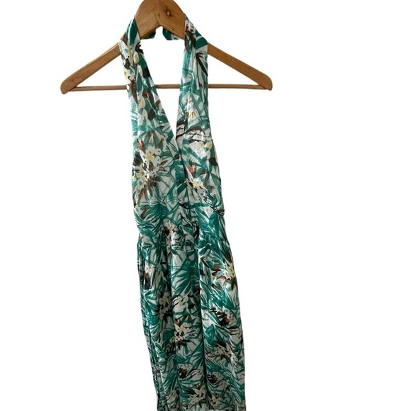 Luxe Collection Floral Multicolored Lined Halter Dress With Tie and Pockets - Picture 1 of 5